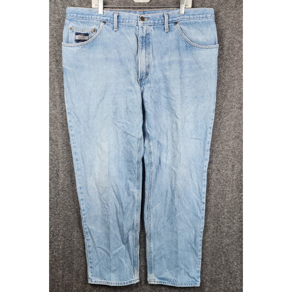 Diamond Gusset Jeans Mens 40x31 Light Blue Made in USA Relaxed Fit Workwear